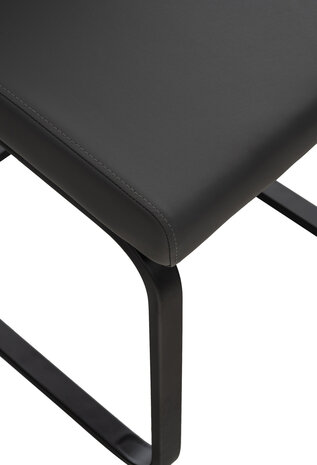 Set van 2 eetkamerstoelen Billia grijs,Kunstleer, Grijs
