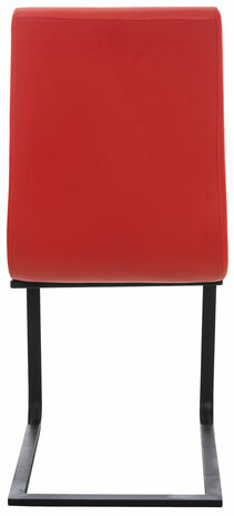 Set van 2 eetkamerstoelen Billia rood,Kunstleer, Rood