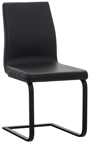 Set van 2 eetkamerstoelen Billia zwart,Kunstleer, Zwart