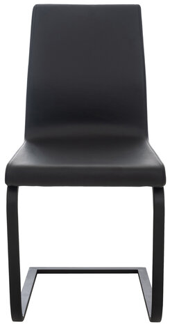 Set van 2 eetkamerstoelen Billia zwart,Kunstleer, Zwart