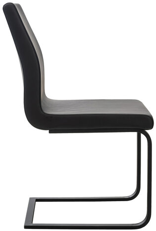 Set van 2 eetkamerstoelen Billia zwart,Kunstleer, Zwart