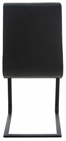 Set van 2 eetkamerstoelen Billia zwart,Kunstleer, Zwart