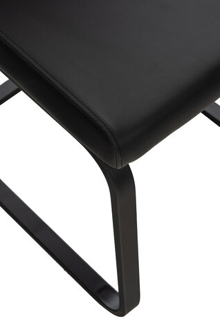 Set van 2 eetkamerstoelen Billia zwart,Kunstleer, Zwart