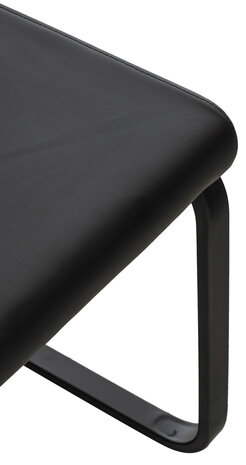 Set van 2 eetkamerstoelen Billia zwart,Kunstleer, Zwart