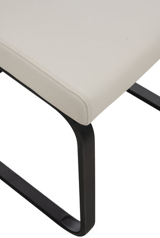 Set van 2 eetkamerstoelen Billia wit,Kunstleer, Wit