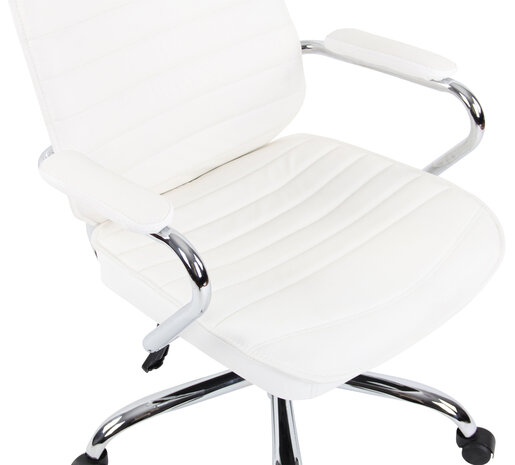 Bureaustoel Roka Echt Leder wit, Wit