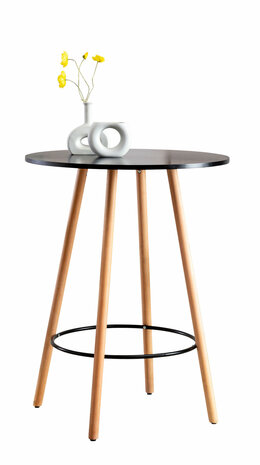 Statafel Narje rond zwart,natura (ronde), Zwart