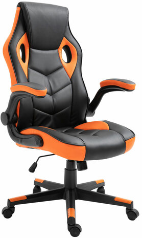 Bureaustoel Imos Kunstleer zwart/oranje, Zwart