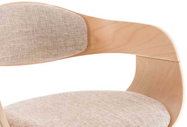 Set van 2 Kongstin eetkamerstoelen Stof natura/Creme,natura