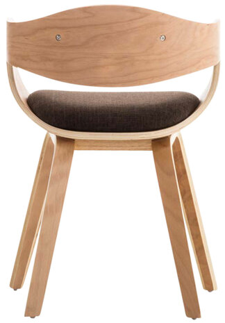 Set van 2 Kongstin eetkamerstoelen Stof natura/bruin,natura, Bruin