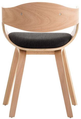 Set van 2 Kongstin eetkamerstoelen Stof natura/donkergrijs,natura, Grijs