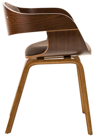 Set van 2 Kongstin eetkamerstoelen Stof walnoot/bruin,walnoot, Bruin