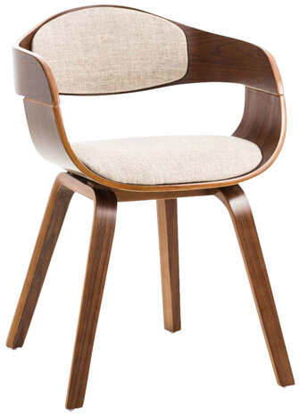 Set van 2 Kongstin eetkamerstoelen Stof walnoot/Creme,walnoot