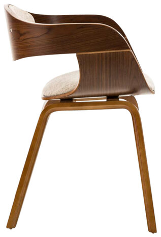 Set van 2 Kongstin eetkamerstoelen Stof walnoot/Creme,walnoot