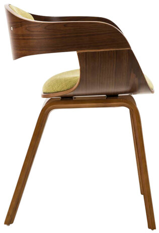 Set van 2 Kongstin eetkamerstoelen Stof walnoot/lichtgroen,walnoot, Groen