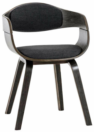 Set van 2 Kongstin eetkamerstoelen Stof grijs/donkergrijs,grijs, Grijs