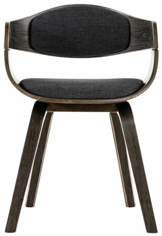 Set van 2 Kongstin eetkamerstoelen Stof grijs/donkergrijs,grijs, Grijs