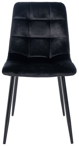 Set van 4 eetkamerstoelen Entibas - Zonder armleuning - Velvet - zwart, Zwart