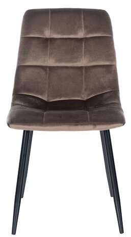 Set van 4 eetkamerstoelen Entibas - Zonder armleuning - Velvet - bruin, Bruin