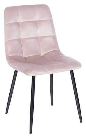 Set van 4 eetkamerstoelen Entibas - Zonder armleuning - Velvet - roze, 