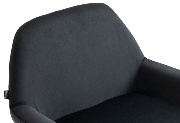 Barkruk Brigi fluweel zwart,chroom, Zwart