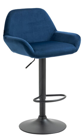 Barkruk Brigi fluweel Blauww,zwart