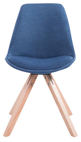 Set van 4 eetkamerstoelen Teulouso stof vierkant Blauww,natura