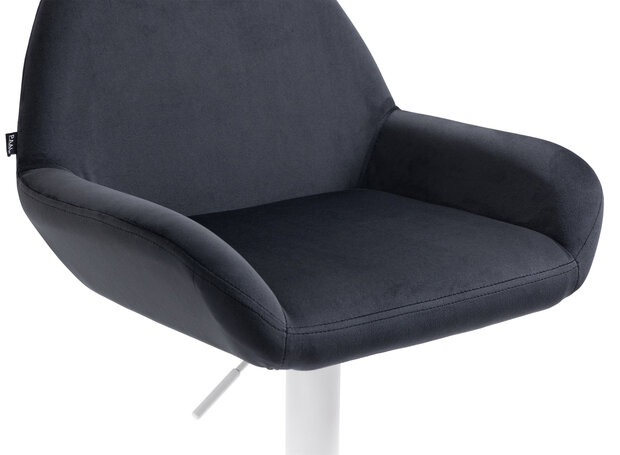 Barkruk Brigi fluweel zwart,wit, Zwart
