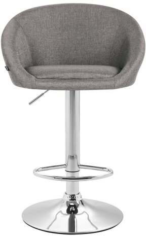 Set van 2 barkrukken Meime stof chroom,licht grijs, Grijs