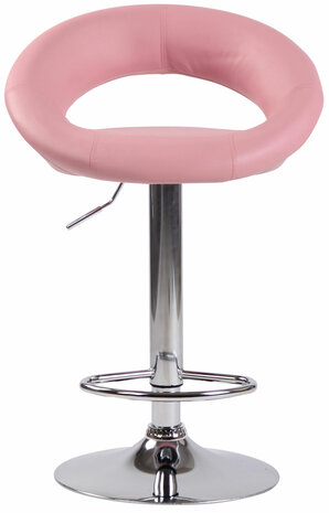 Barkruk Alindo kunstleer roze,chroom, 