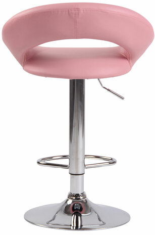 Barkruk Alindo kunstleer roze,chroom, 