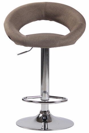 Barkruk Alindo stof Taupe,chroom