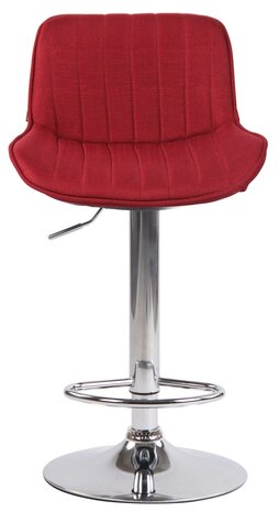 Set van 2 barkrukken Lintine stof rood,chroom, Rood