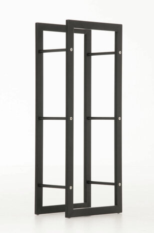 Brandhoutstandaard Kire in matzwarte look 25x40x150 cm, Zwart