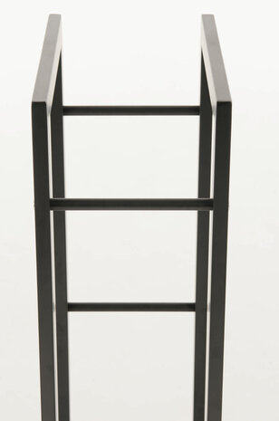Brandhoutstandaard Kire in matzwarte look 25x40x150 cm, Zwart