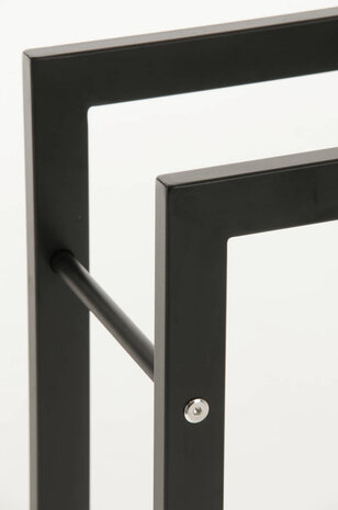 Brandhoutstandaard Kire in matzwarte look 25x40x100 cm, Zwart