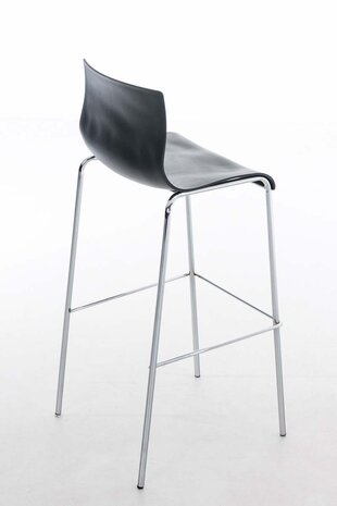 Barkruk Heovor Kunststof 4 pootframe grijs,chroom, Grijs