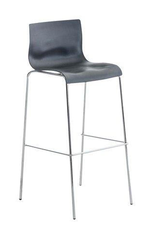 Set van 2 barkrukken Heovor kunststof grijs,chroom, Grijs