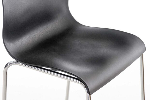Set van 2 barkrukken Heovor kunststof zwart,chroom, Zwart