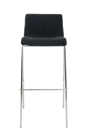 Set van 2 barkrukken Heovor Stof zwart,chroom, Zwart