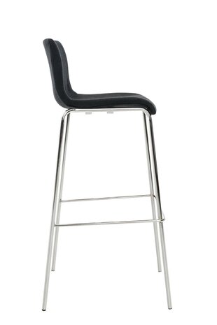 Set van 2 barkrukken Heovor Stof zwart,chroom, Zwart