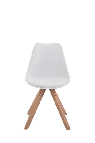 Set van 4 stoelen Teulouso - Vierkant - Kunstleer wit,natura, Wit