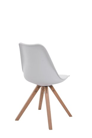 Set van 4 stoelen Teulouso - Vierkant - Kunstleer wit,natura, Wit