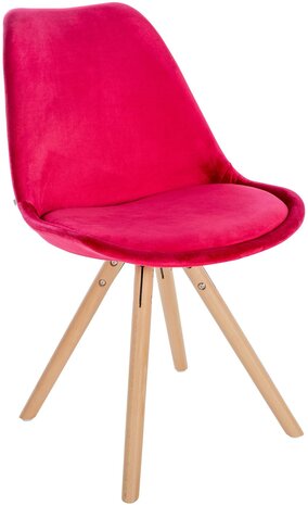 Eetkamerstoel Safio rood,natura (ronde), Rood