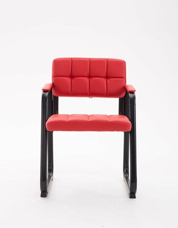 Bezoekersstoel Cinidi B Kunstleer rood, Rood