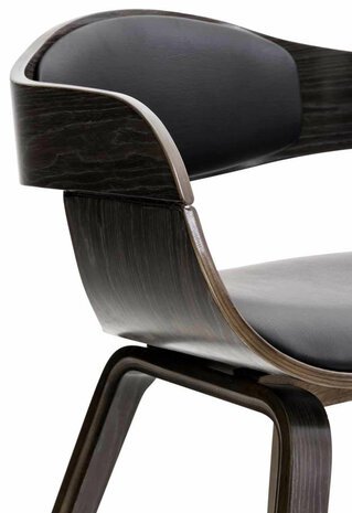 Set van 2 Kongstin Stoelen Kunstleer zwart/grijs, Grijs