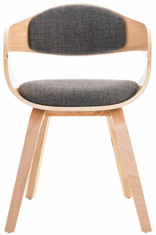 Set van 2 Kongstin eetkamerstoelen Stof natura/licht grijs,natura, Grijs