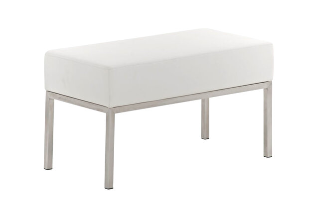 Tweezitsbank Limigi 80x40 Kunstleer wit, Wit
