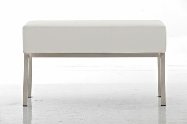 Tweezitsbank Limigi 80x40 Kunstleer wit, Wit