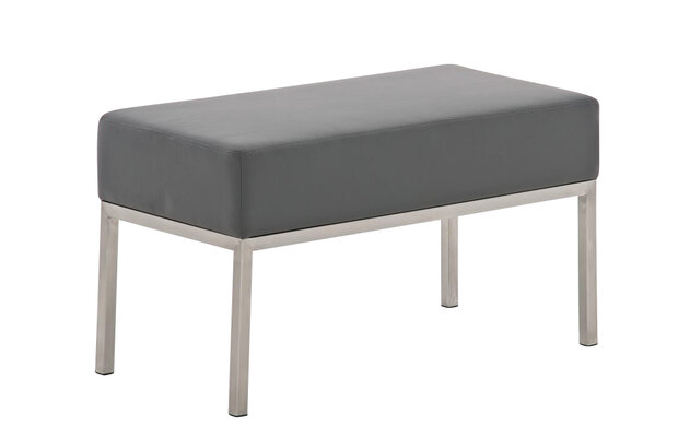 Tweezitsbank Limigi 80x40 Kunstleer grijs, Grijs